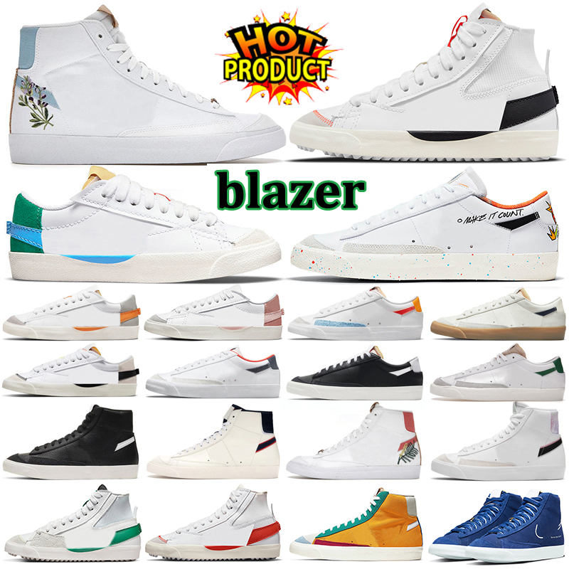 OG Blazer Mid 77 Vintage Blazers Jumbo Low Men Women Casual Shoes White Indigo Pomegranate Arctic Punch Mens Trainers Designer Platform Sneakers