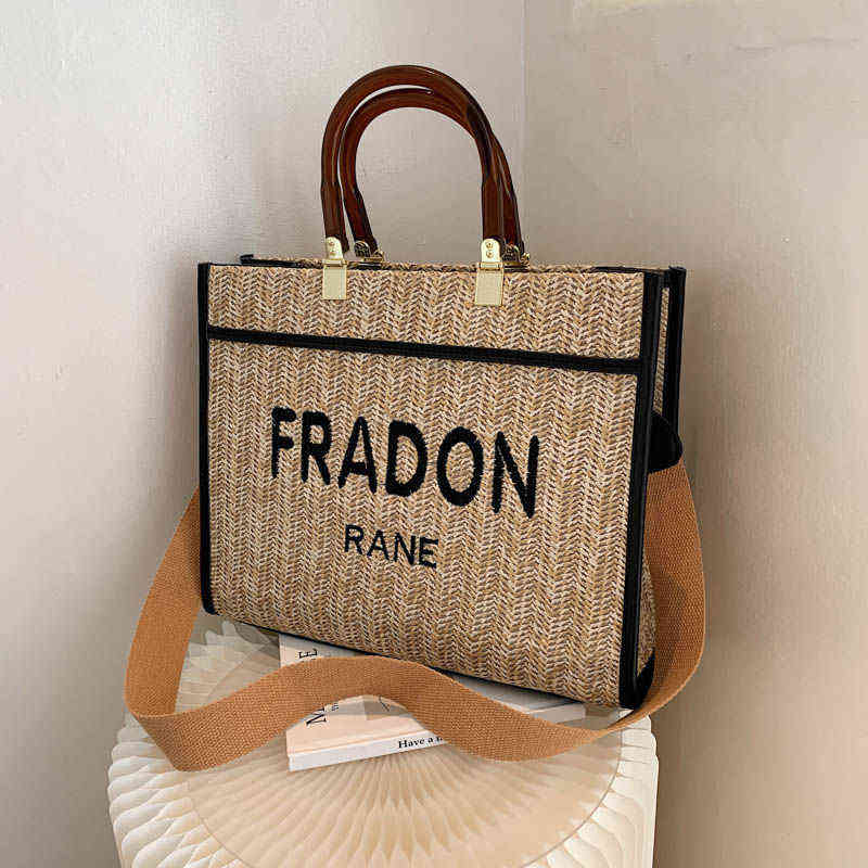 

Handbag new straw woven popular sling Shoulder Tote Bag Messenger year, Khaki