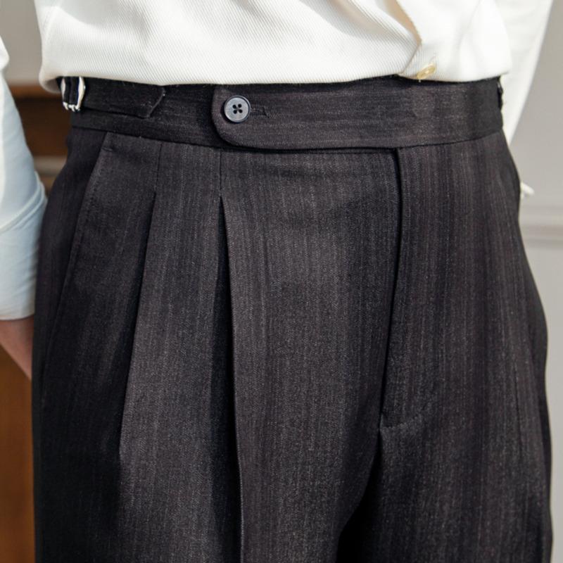 

Men's Pants High Waist Business Dress Men Ankle Length Office Social Slim Fit Suit Pant Classic Streetwear Trousers Pantalones HombreMen's, Black