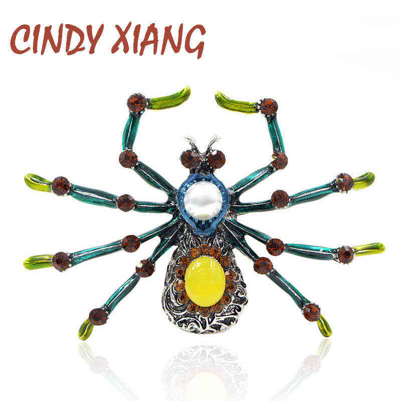 

Cindy Xiang Colors Available Large Spider Brooches For Women Vintage Style Fashion Insect Brooch Pin Party Accessories Good Gift J220707