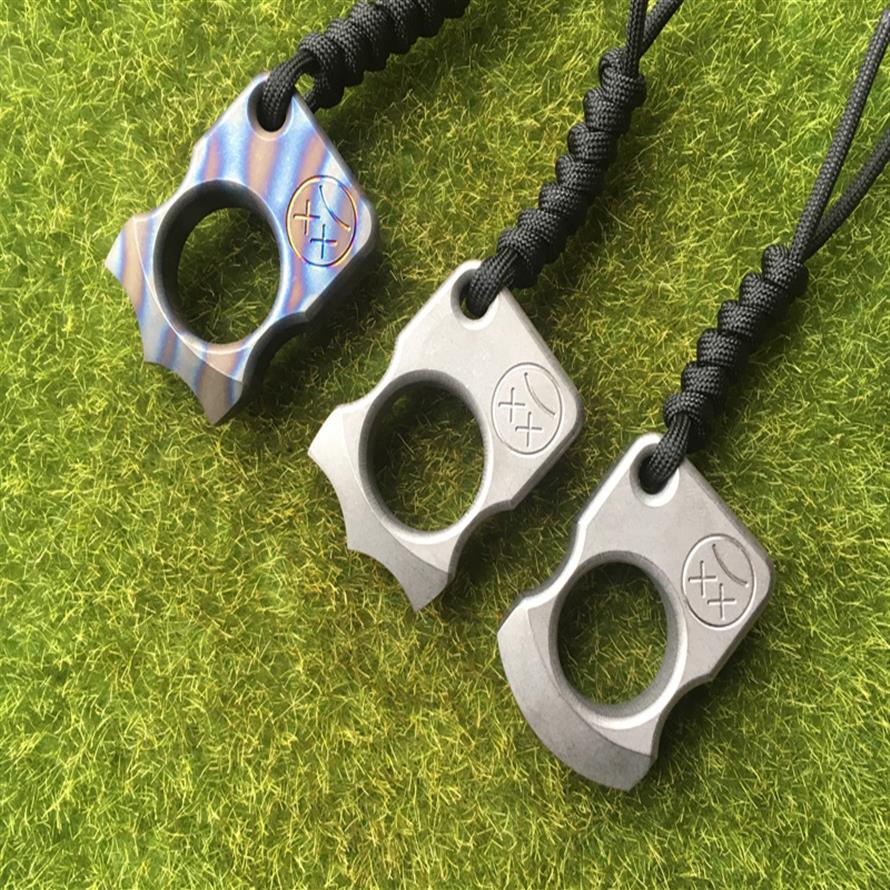 

Andy Frankart SFK single finger ring TC4 Titanium Self Defense punch daggers outdoor Buckle Survival pocket EDC Knuck knuckles Mul331Q