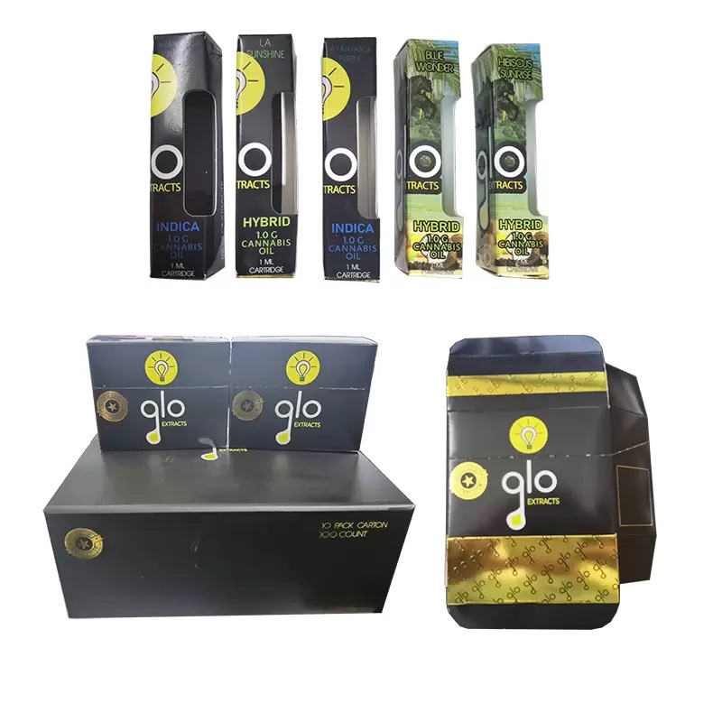 

2022 GLO Extracts Glass Carts Atomizer Ceramic Coil Vape Cartridges 0.8ml 1ml Empty 510 Thread Thick Oil Cartridge with New Packaging