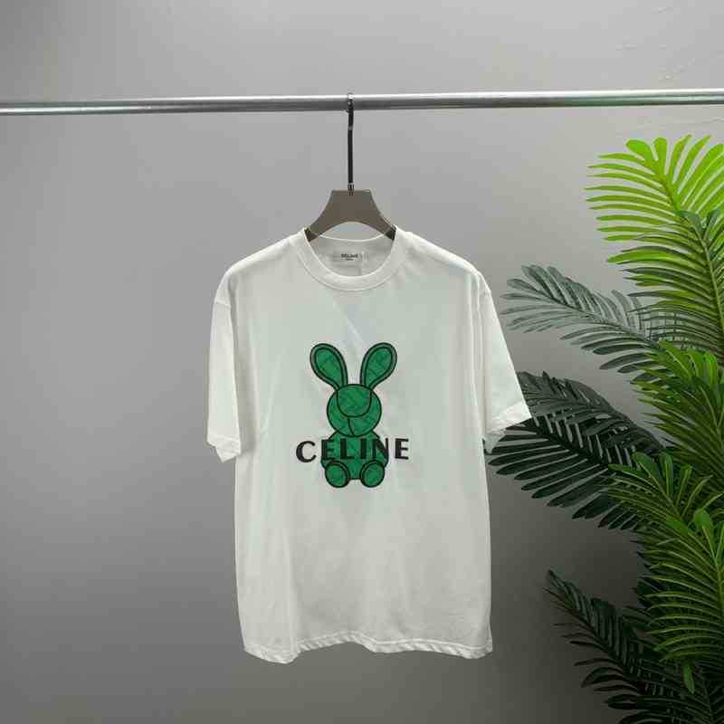 

Wholesale custom 70% OFF Fashion brand European CE short sleeve T-shirt Bunny woven letter printing pattern men's and women's same style top, White