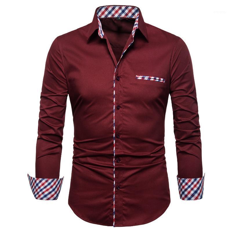 

Men's Casual Shirts Spring Summer Slim Fit Button Down Dress Shirt Long Sleeve Printed Cotton, White