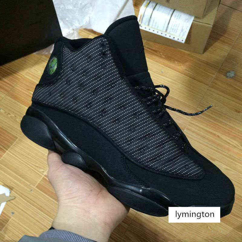 

13 OG Cat Basketball Shoes 3M Reflect All Black 13s Trainer Sneakers For Sale Size 5.5-13, As photo 1