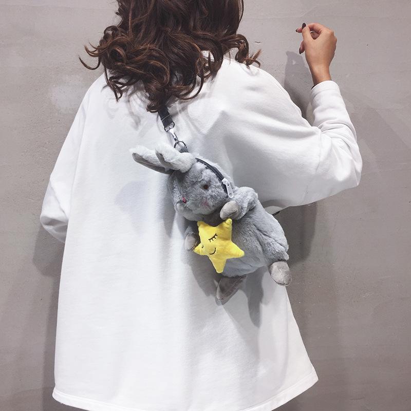 

Evening Bags Women Plush Shoulder Bag Warm Decoration Kids Crossbody Small Purse Soft Toy Handbag For Girls, White rabbit