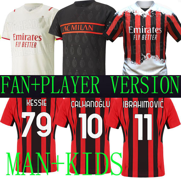 

MANDZUKIC 9 21 22 AC THIRD FOURTH away player version soccer jerseys Milan 2021 #11 2022 20 IBRAHIMOVIC BENNACER REBIC ROMAGNOLI +kids DONNARUMMA football shirt 4TH, 21 22 home player verson 2