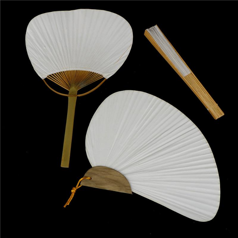 

Other Home Decor 1pc White Folding Elegant Paper Hand Fan Wedding Party Favors 3 Sizes