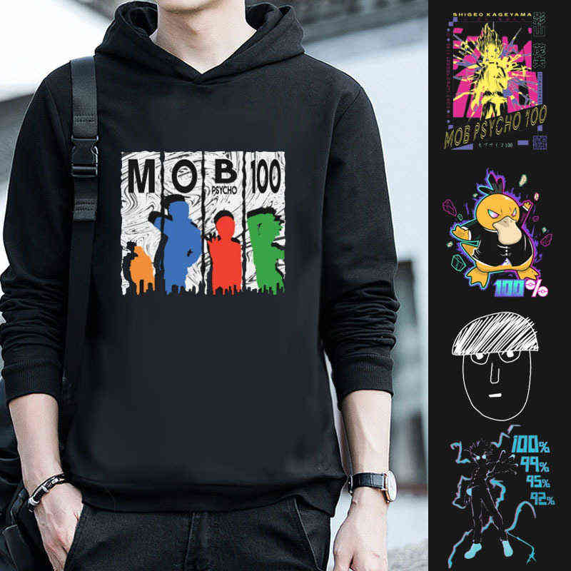 

Hoddie Mens psychos bunnyes Casual Sweatshirts Autumn Protective Fashion, Style 1 black