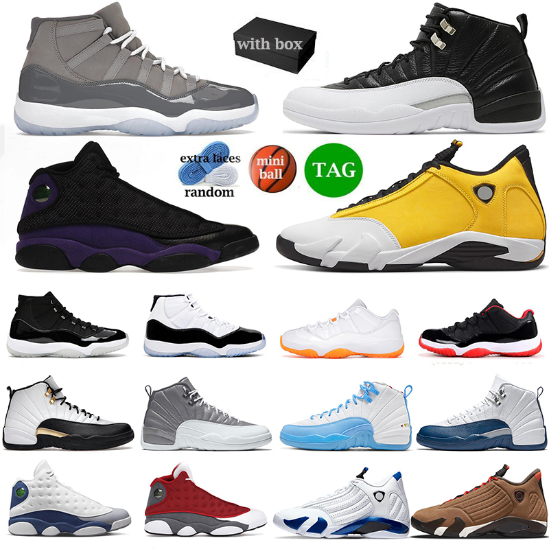 

11 12 13 14 With box basketball shoes men cool grey bred concord Playoffs Royalty Taxi Court Purple Light Ginger Jumpman 11s 12s 13s 14s sports sneakers 5.5-13, 38