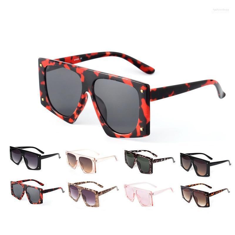 

Sunglasses High Quality Retro Shades UV400 Stylish Big Metal Frame Luxury Oversized Square Tortoise Leopard Eyewear Men WomenSunglasses