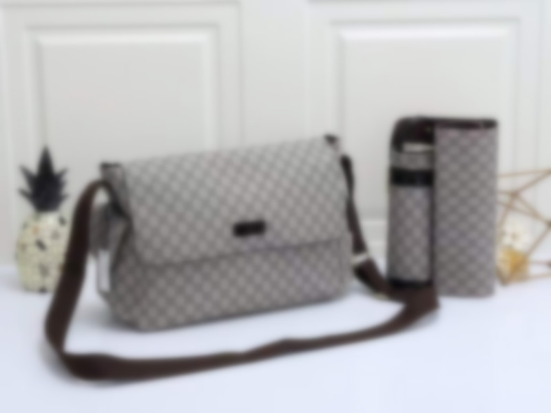 Sacs à couches de concepteur de luxe 3pcs / set imprimer un sac d'épaule fonctionnel en cuir de haute qualité pour les idées cadeaux de maman
