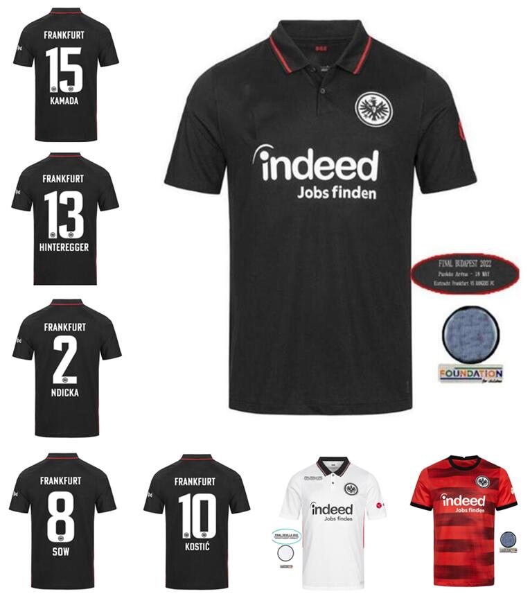 

Eintracht Frankfurt Soccer Jersey 2021 2022 2023 Europa LAMMERS KOSTIC cup league final BUDAPEST home 21 22 23 Football Shirt Uniforms KOSTIC HAUGE SOW ACHE