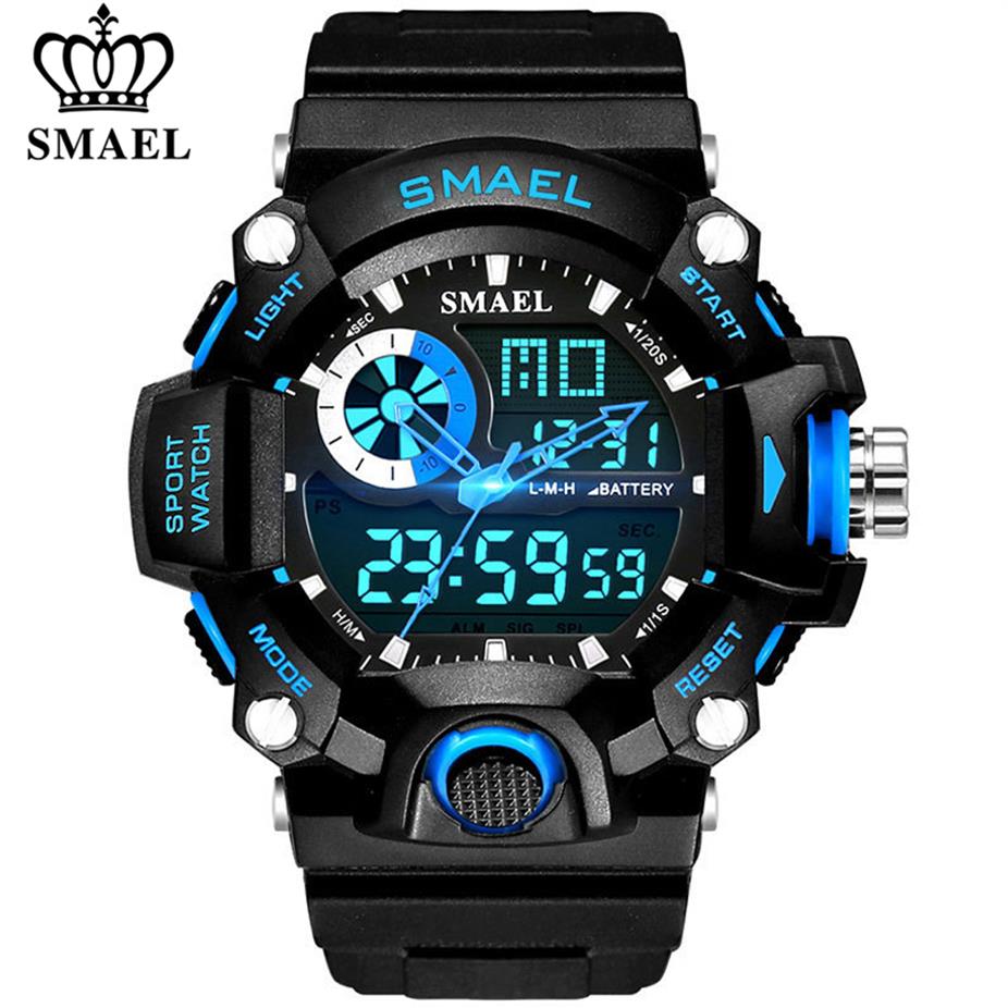 

SMAEL Watches Men Military Army Watch Led Digital Mens Sports Wristwatch Male Gift Analog Shock Watch Relogio Masculino Reloj LY19278R, Amygreen