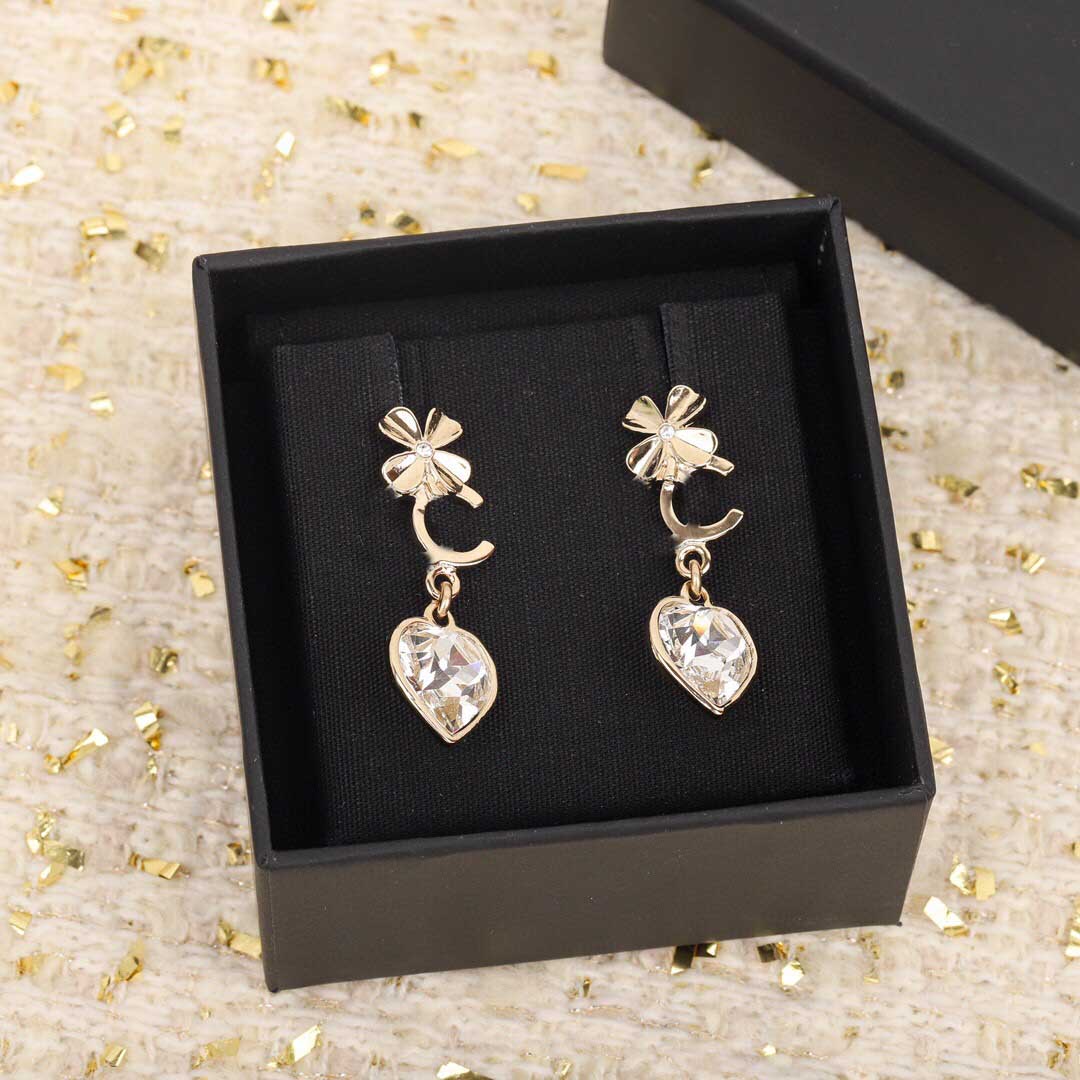

2022 Top quality Charm drop earring with crystal beads in 18k gold plated for women wedding jewelry gift have box stamp PS7780