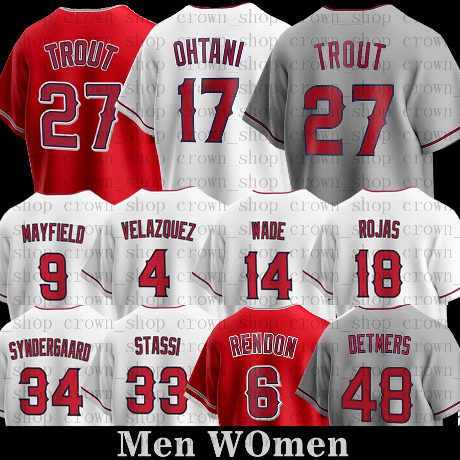

27 Mike Trout Angels Baseball Jerseys 17 Shohei Ohtani Reid Detmers Anthony Rendon Max Stassi Brandon Marsh Noah Syndergaard Kurt Suzuki Jose Rojas, Men(tian s)