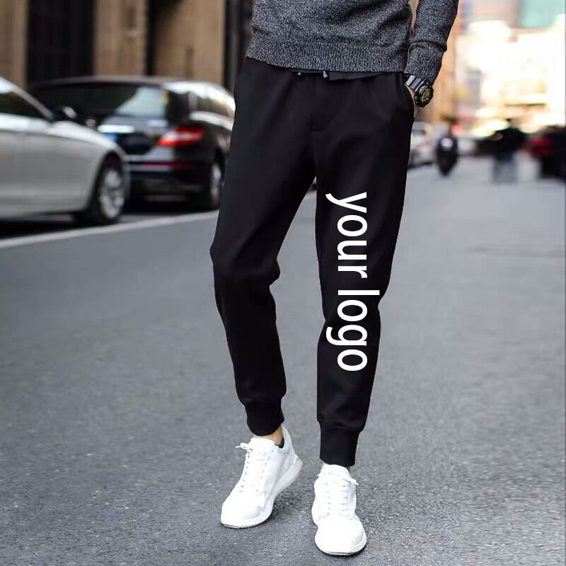 

Custom personalized fashion pants print your design sweatpants 220613, Thin black