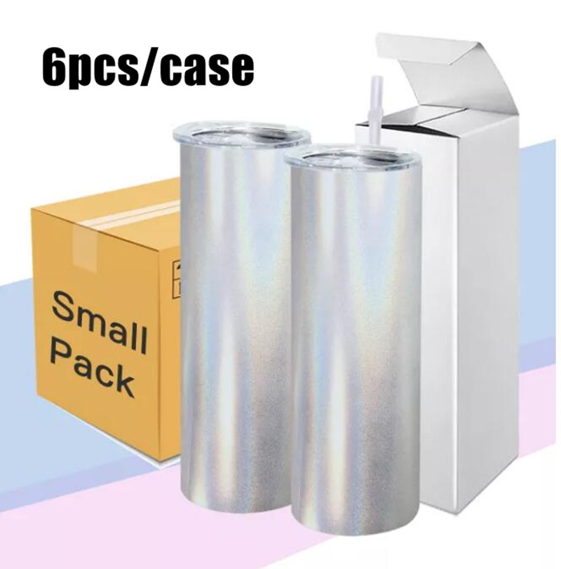 

Local Warehouse Sublimation Glitter Tumbler 20oz Straight Water Bottle Insulation Coffee Mug A02, White