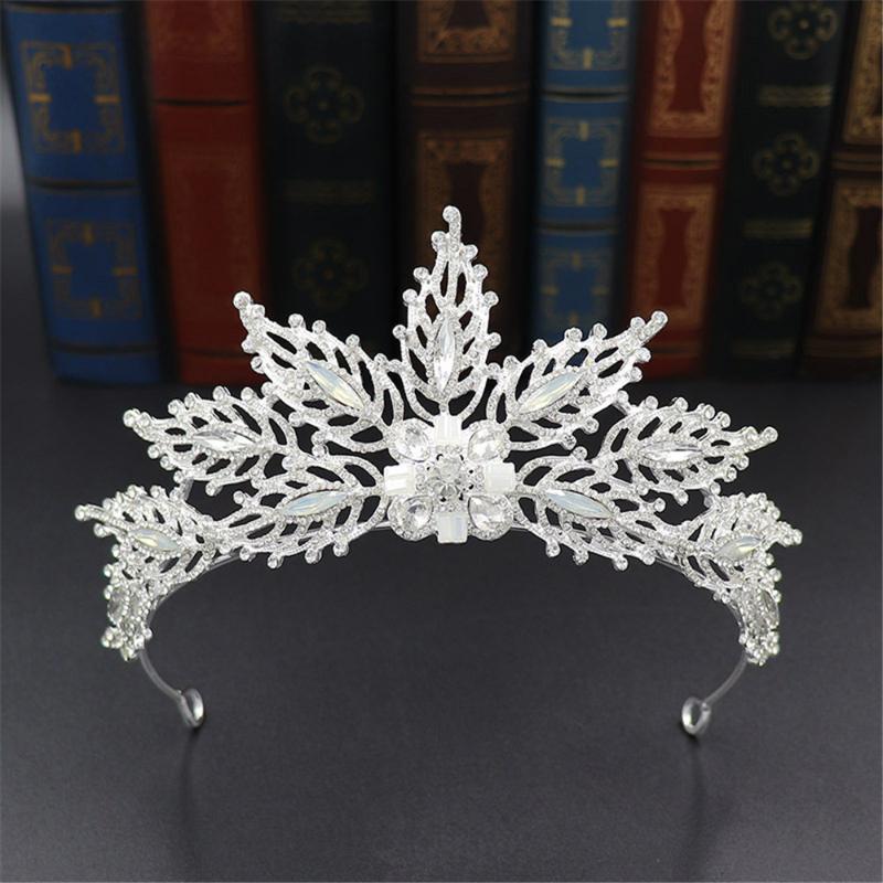 

Headpieces Silver Color Gold Crystal Crowns Bride Tiara Fashion Queen For Wedding Crown Headpiece Hair Jewelry AccessoriesHeadpieces