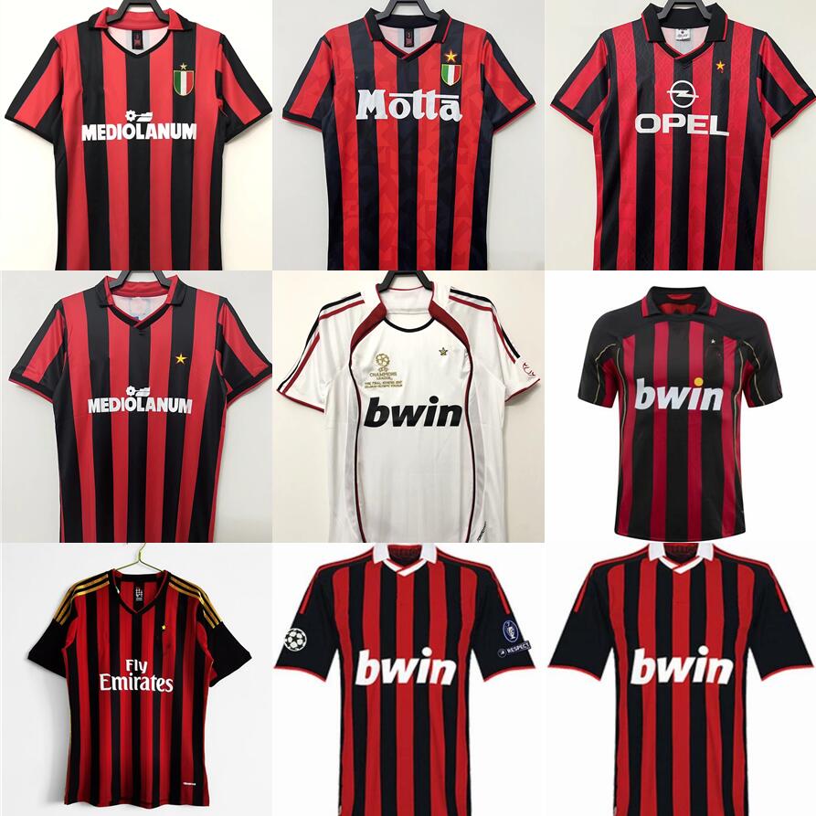 

90 91 Retro shirts 95 96 97 Gullit SOCCER JERSEY 01 02 03 Maldini Van Basten football KAKA Inzaghi 06 07 milan 2009 PIRLO SHEVCHENKO BAGGIO Ac Milans, Grey