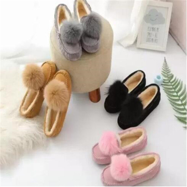 

Top women Cashmere boots low winter Warm shoes Flat bottom boots Real leather Pregnant non-slip snow leisure boots Dust bag card 4color, Grey