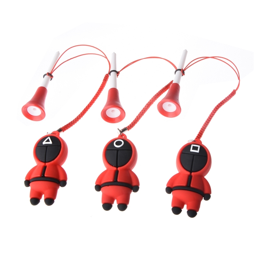 

Golf Tees 3pc/set Rubber red tee With 3D Squid Game Figures Mask Cartoon Pattern Prevent Loss Handmade Rope Golf Ball Holder 220718