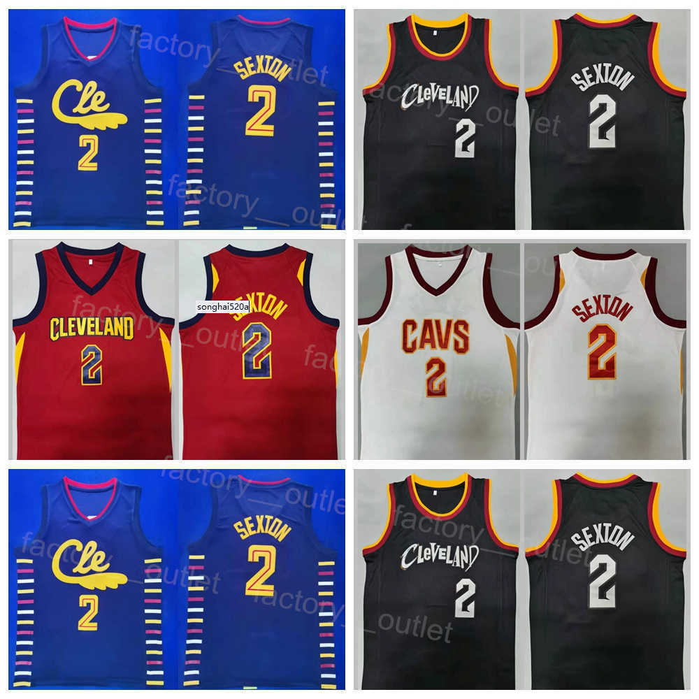

Men Basketball Collin Sexton Jersey 2 Team Color Navy Blue Black White Red For Sport Fans Embroidery And Sewing Breat''nba''jerseys