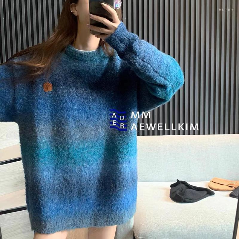

Men's Sweaters Fall/Winter ADER ERROR Sweater Men's Women's High Quality Gradient ADERERROR Knit SweaterMen's Mari22, Blue