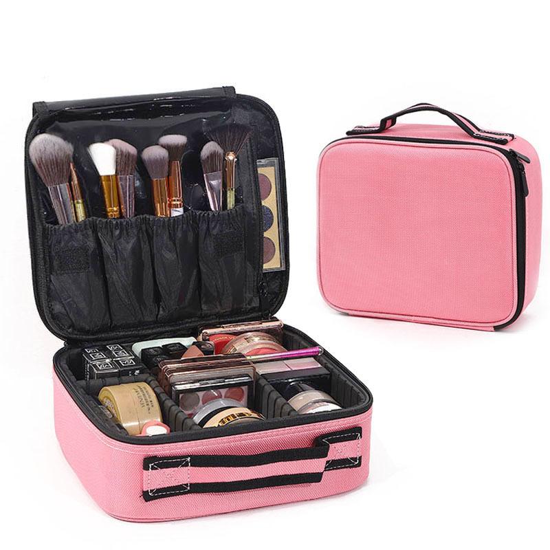 

Cosmetic Bags & Cases Female Portable Makeup Bag Mini Travel Organizer Storage Box Professional Nail Tool Suitcase For Women Artist Make Up, Velcro black