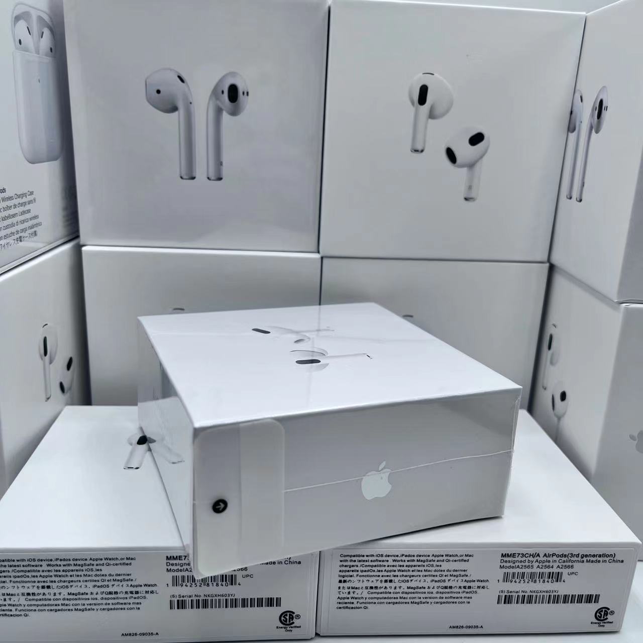

OEM Top quality 1562A airpods pro Earphones ANC Noise cancelling Bluetooth Headphones With valid serial number 3 AP3 AP2 Earbuds 2nd Generation, White