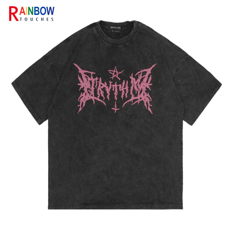 

Rainbowtouches Punk TShirt HalfSleeveUnisex High Street Vintage Loose Oversized Casual Tshirts Harajuku T Shirts Women 220704, P7
