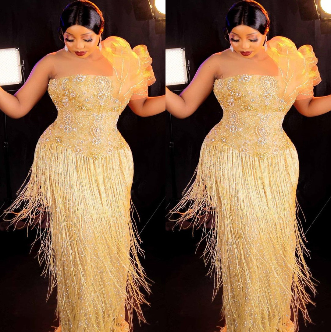 

2022 Plus Size Arabic Aso Ebi Gold Luxurious Sparkly Prom Dresses Beading Crystals Evening Formal Party Second Reception Birthday Engagement Gowns Dress ZJ633, Chocolate