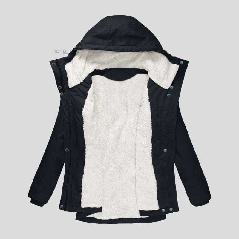 

Trench Coats Women's Coat With Fur Lined Women Winter Slim Thick Hooded Overcoat Warm Outwear Cotton Padded Jacket Casual Loose, Navy