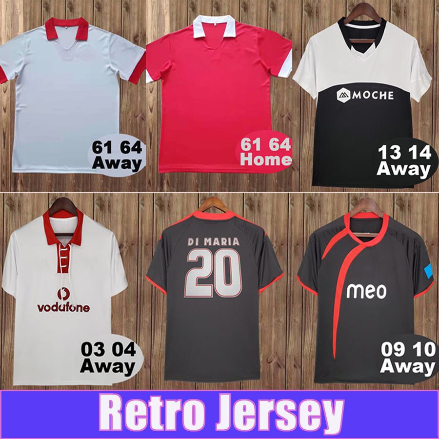 

13 14 Benfica FEJSA CARDOZO Mens Retro Soccer Jerseys FUNES MORI SALVIO ARTUR Home Red Away Black Football Shirts Short Sleeve Adult Uniform, Fg6218 09 10 away