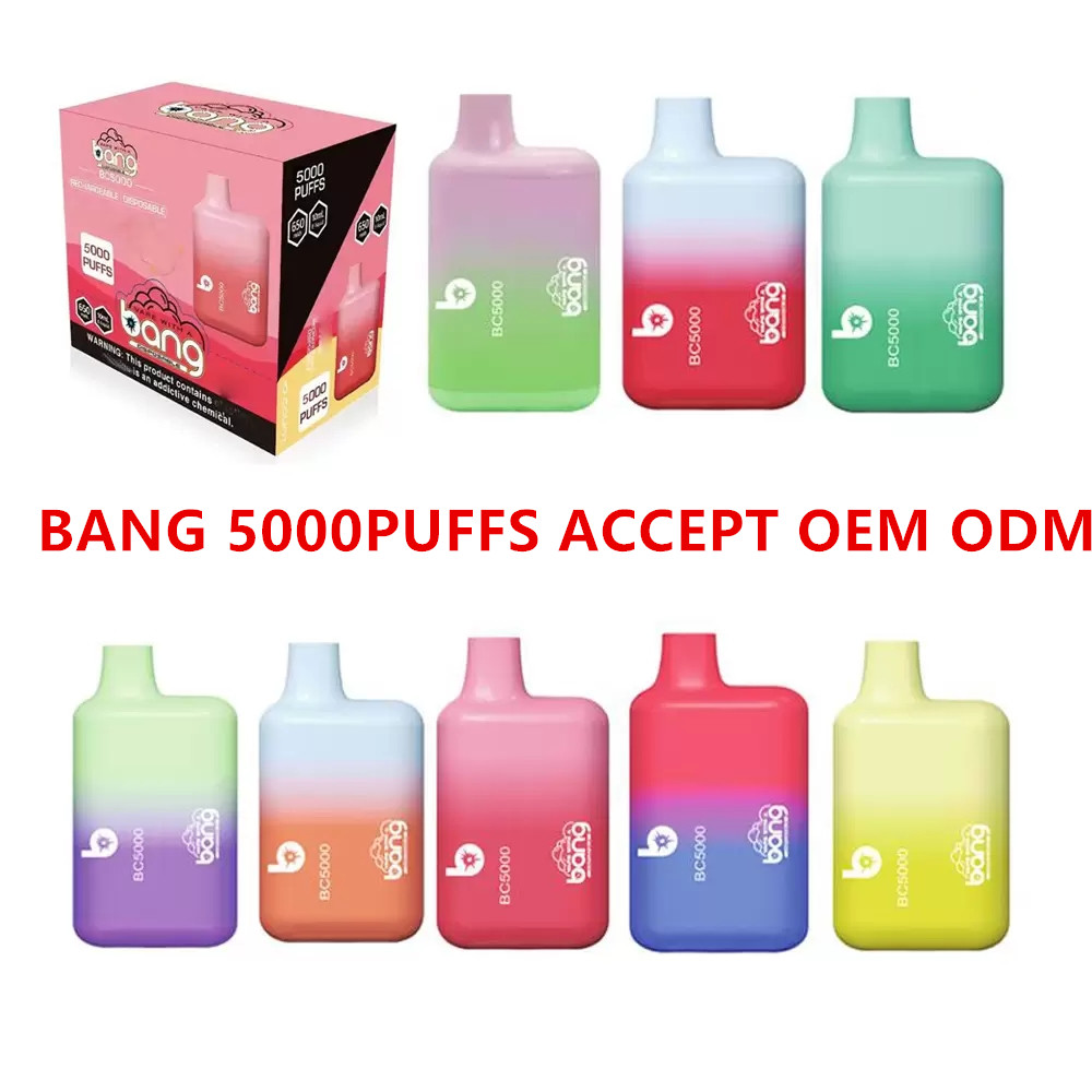 

Bang XXL BC5000 Disposable Vape ZOOY 5000PUFFS Pen E Cigarettes With Rechargeable 650mAh Battery Prefilled Pod 5000 Puffs Bar Big Vapor Kit