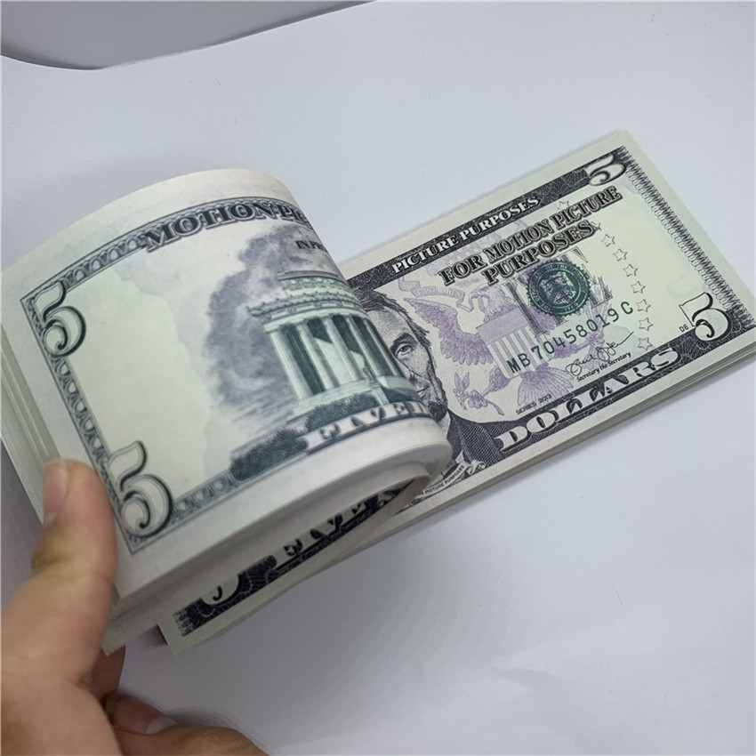 

USD Coin F5 5 Counterfeit Currency Gold Game Edition Iibsn New Props Commemorative Paper Pirate Unmarked Halloween Wgumm