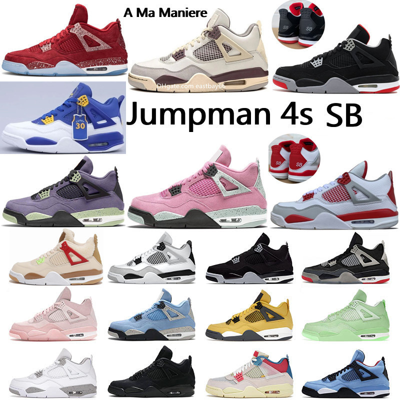 

Top 4s Iv 4 Sb Man Women Basketball Shoes a Ma Maniere Stephen Curry Soft Pink Hermit University Blue Military Black Cat Sail Cement Royal Thunder Lightning Sneakers, No.2