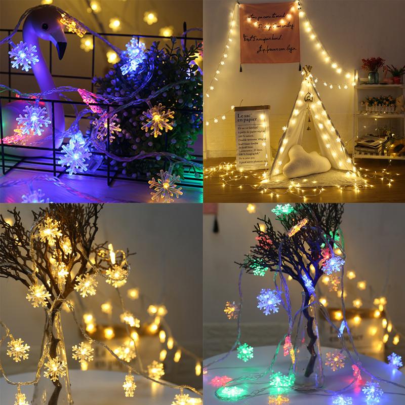 

Party Decoration 3M 20-LED/6M 40-LED Battery Snowflake String Lights For Christmas Navidad Year Home Hanging Wall Window