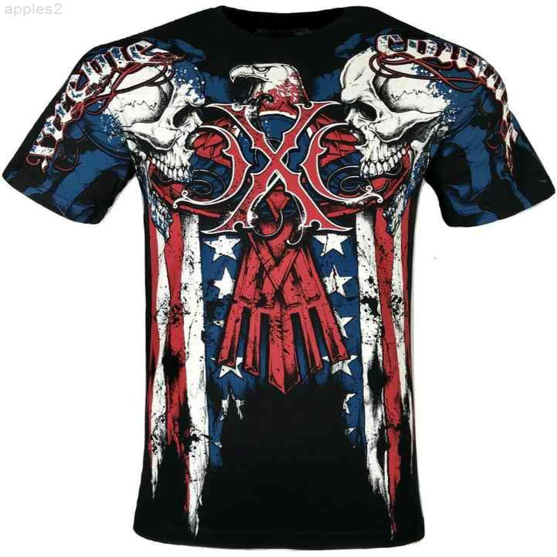 

by AFFLICTION Men T-Shirt COUTURE PATRIOT Tatto Biker, Black