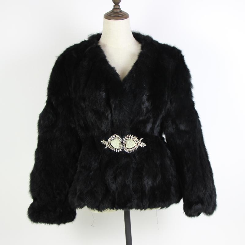 

Women's Fur & Faux Elegant Stand Collar Wave Cut Loose Fit Full Pelt Natural Coat Outerwear Women's Autumn Winter Real JacketWomen's Fau