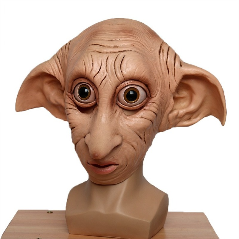 Cosplay Dobby Elfin Latex Mask Animal Style Halloween Carnival Costume Headgear Props-image-762497492
