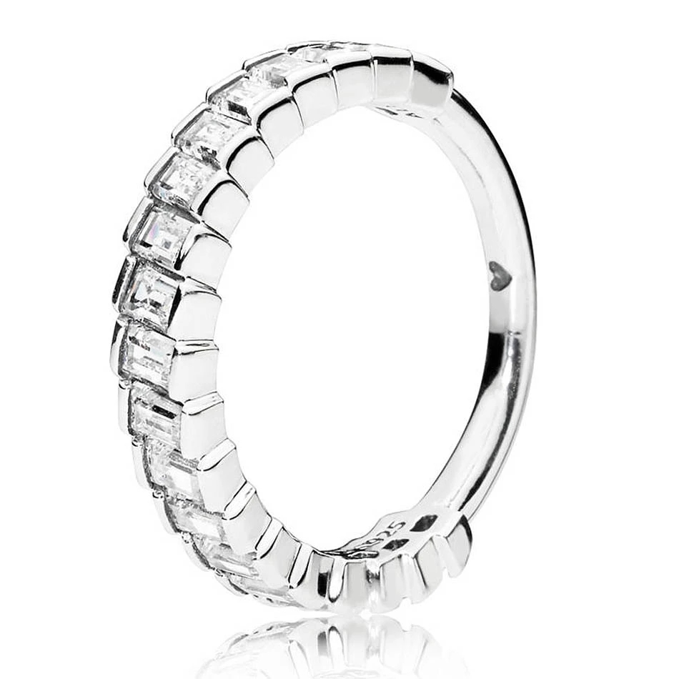 Fashion Womens Big CZ Diamond Wedding Ring with box for Pandora 925 Sterling Silver Fairy Tale Tiara Wishbone Ring Engagement Gift