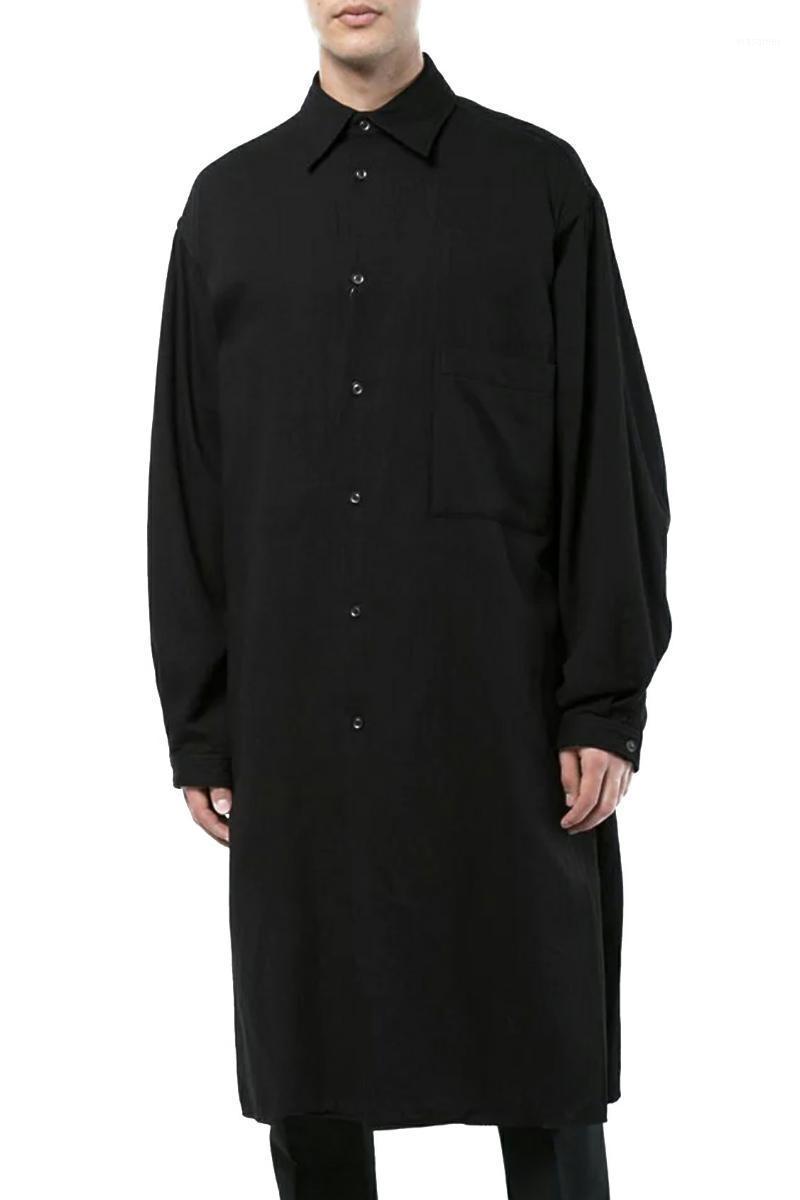 

Casual Shirt Basic Cotton Bottoming Long Sleeve Men' Shirts, Black