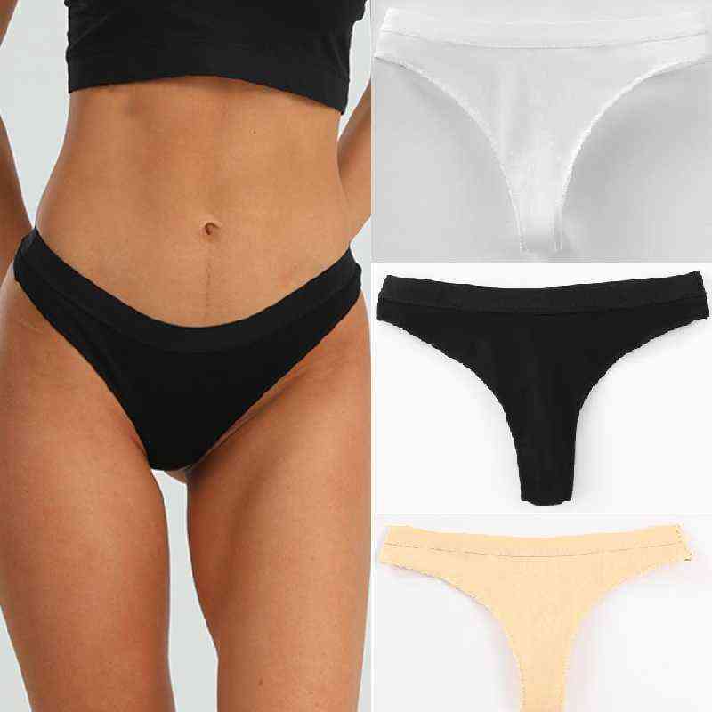 

3Pcs Summer Womens 100% Cotton Low-Rise Bikini Sexy Plus Size G-String Gentle Comfortable Panties Briefs Lingerie Wholesale Lots T220809, Three colors