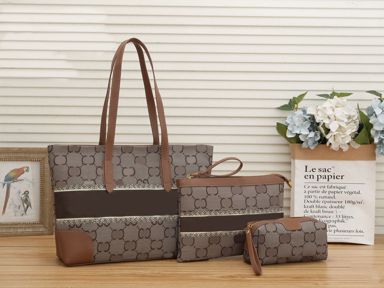 

New Fashion Shoulder Bags 3 Pieces Handbags Designer Totes Luxury Purse Wallets Women Bag, 6#