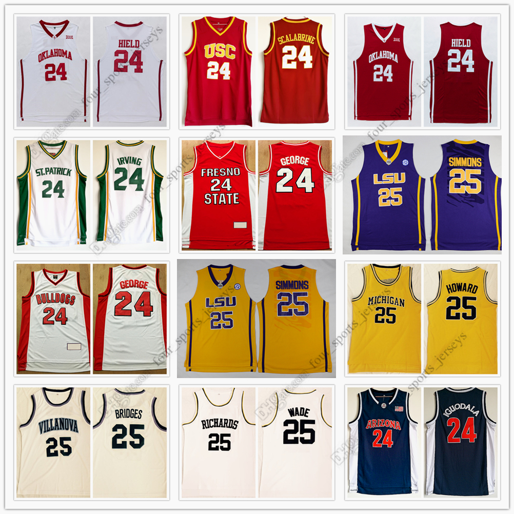 

NCAA Basketball Jersey Iguodala Scalabrine Hield Kyrie Irving Paul George Dwight Howard Dwyane Wade Mikal Simmons Hardaway High Quality Real Stitch Jerseys, Picture