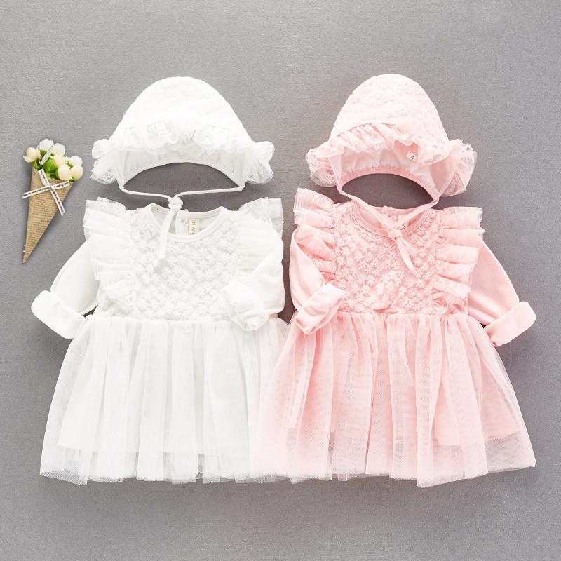 

Girl's Dresses Long Sleeve Lace Baby Girl Dress Party And Wedding Baptism Princess Cotton Girls Clothes Autumn, Red lace dress