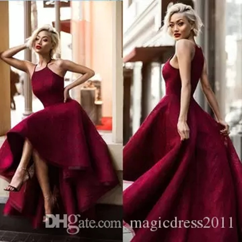 

New Long Sexy Red Ball Gown Halter Sleeveless Prom Dresses 2019 Yousef Aljasmi Hi-Lo Sweety Lace Runway Fashion Ladies formal tuxedo Evening, White