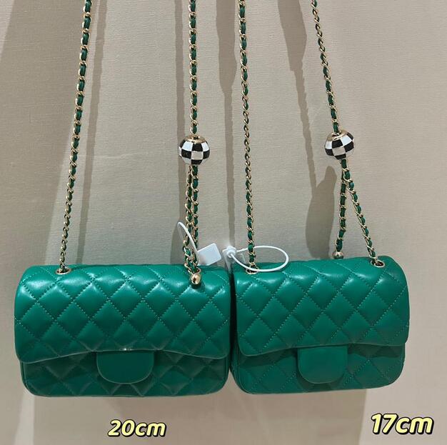 

Mini Designer Football Flap Bags Lambskin Womens Square Bag Classic Quilted Plaid Hardware Chain Crossbody Shoulder Bag French Luxury Ladies Girls Clutch Handbags, Grey