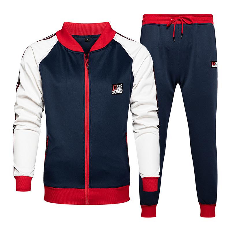 

Men' Tracksuits The Sportswear Suit Is A Stylish Retro Matching For MenMen, Black